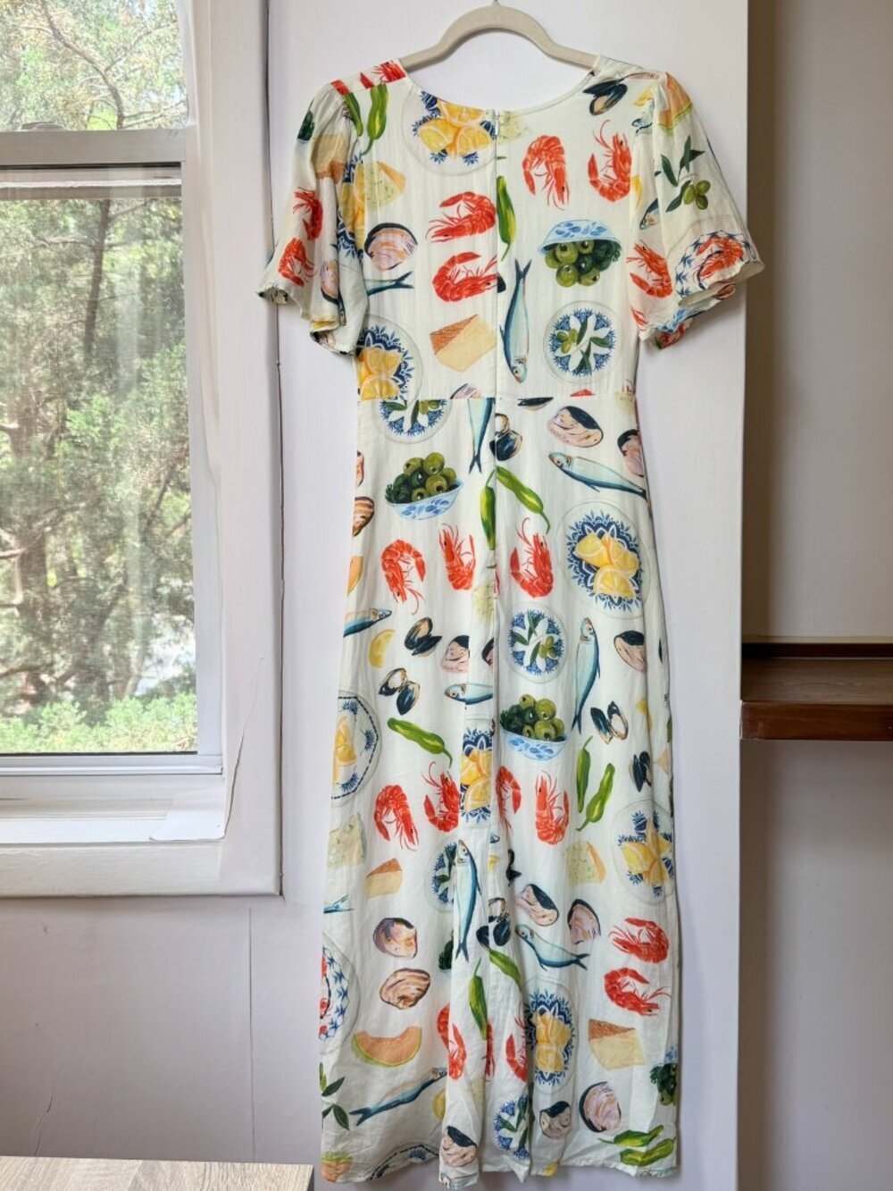 Lisa Says Gah Grace Midi Dress Ivory Tapas XS - Picture 8 of 16